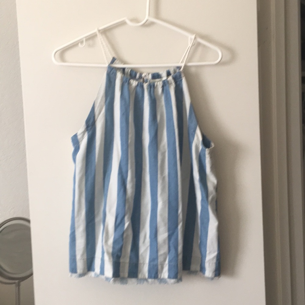 Anthropologie Maeve Striped Halter Tank, Sz M